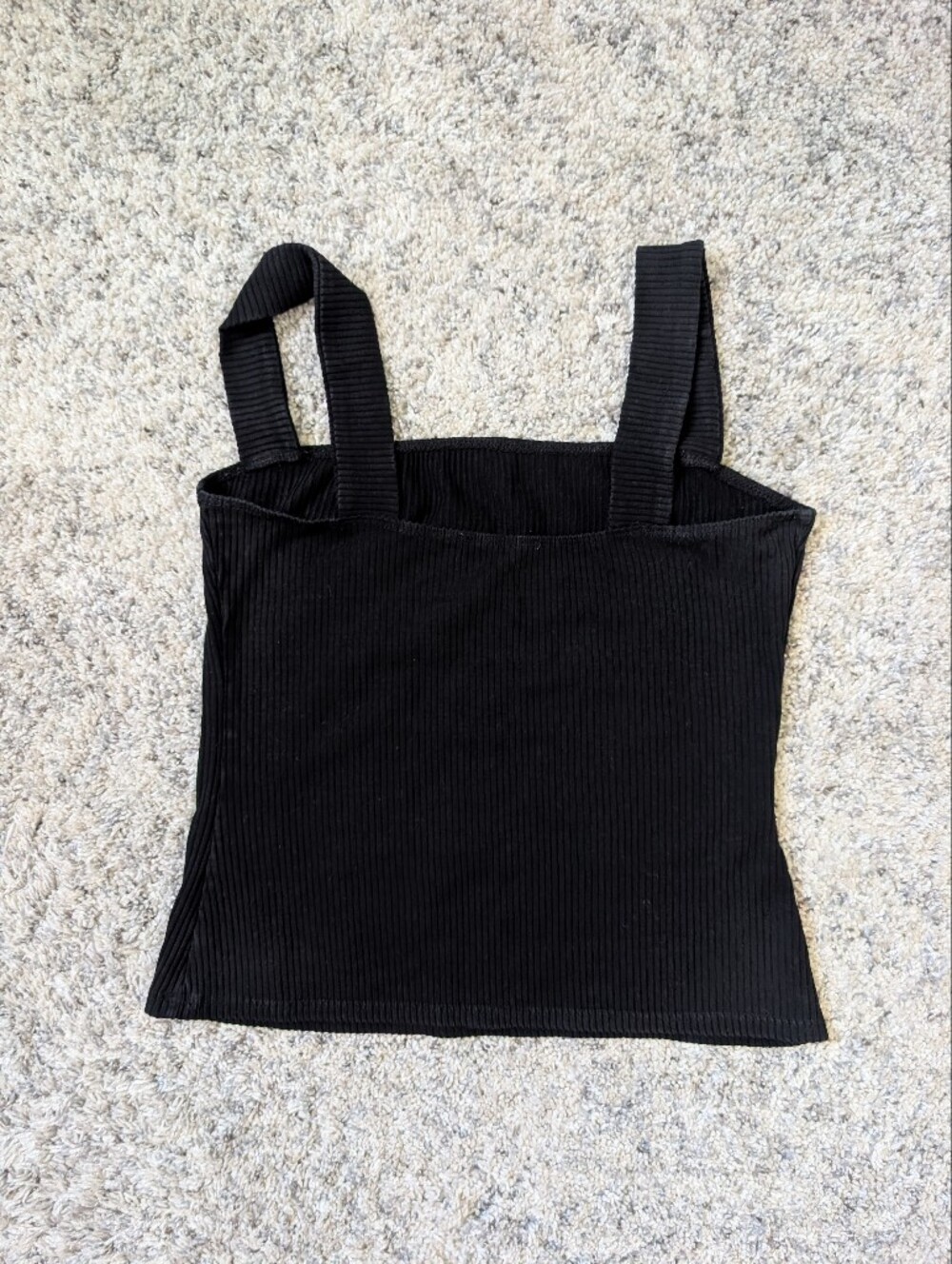 Reformation Black Ribbed Square Neck Tank - Picture 2 of 8